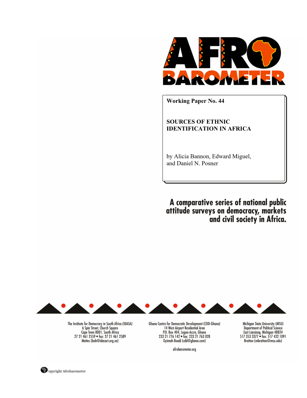 Sources of Ethnic Identification in Africa