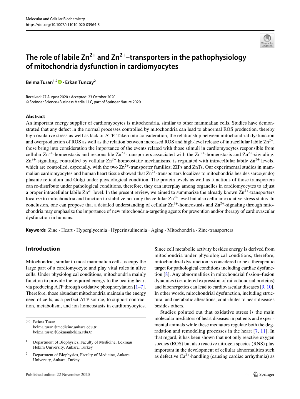 The Role of Labile Zn2+ and Zn2+–Transporters in The