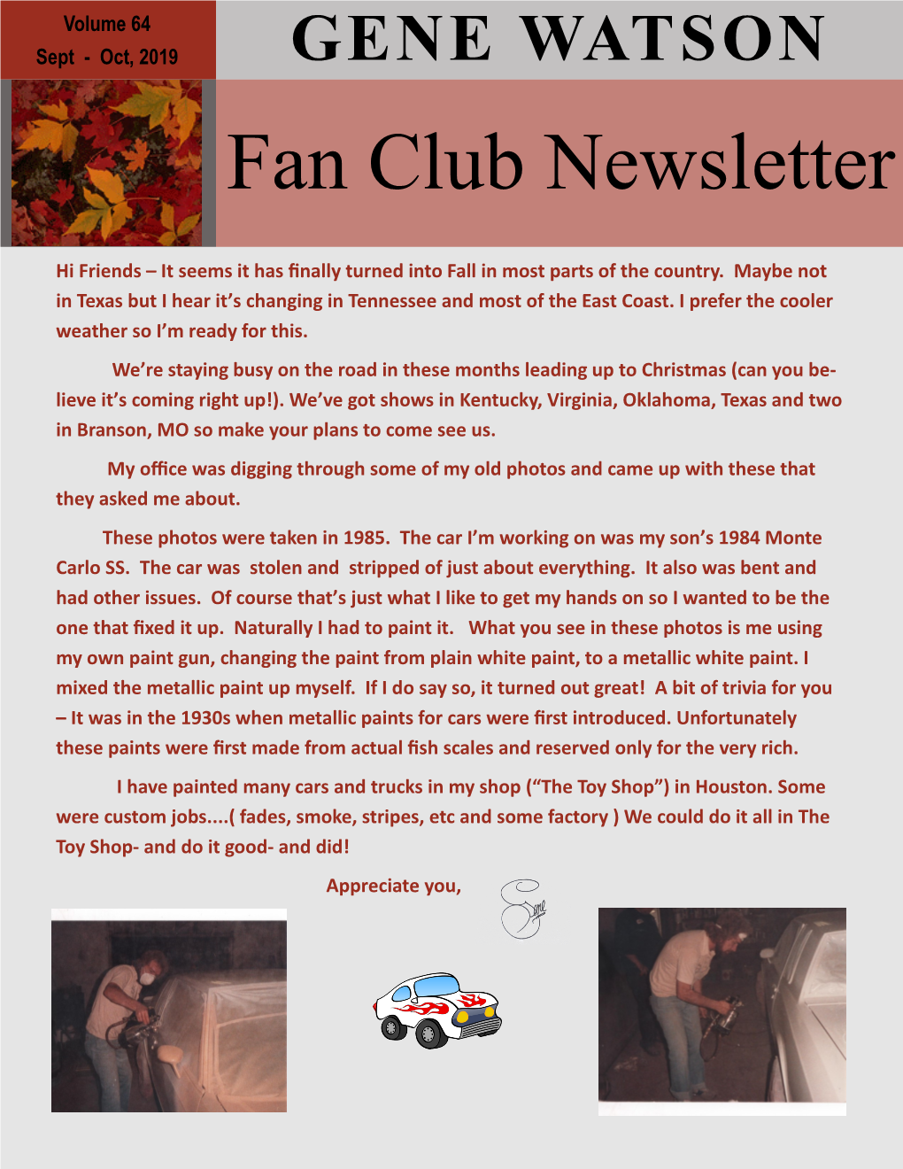 Fan Club Newsletter