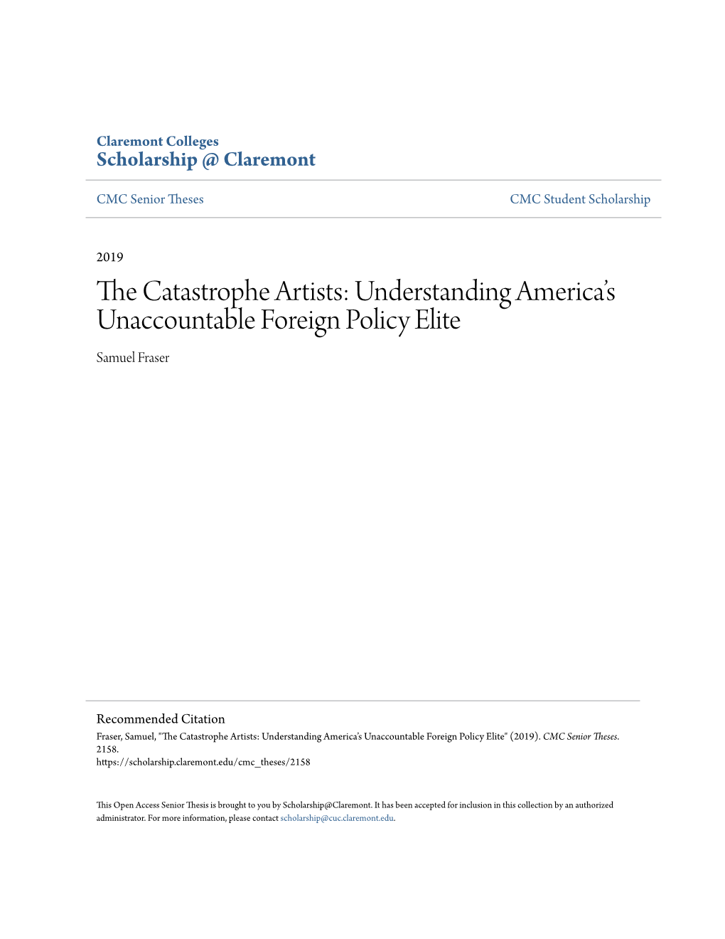 Understanding America's Unaccountable Foreign Policy Elite