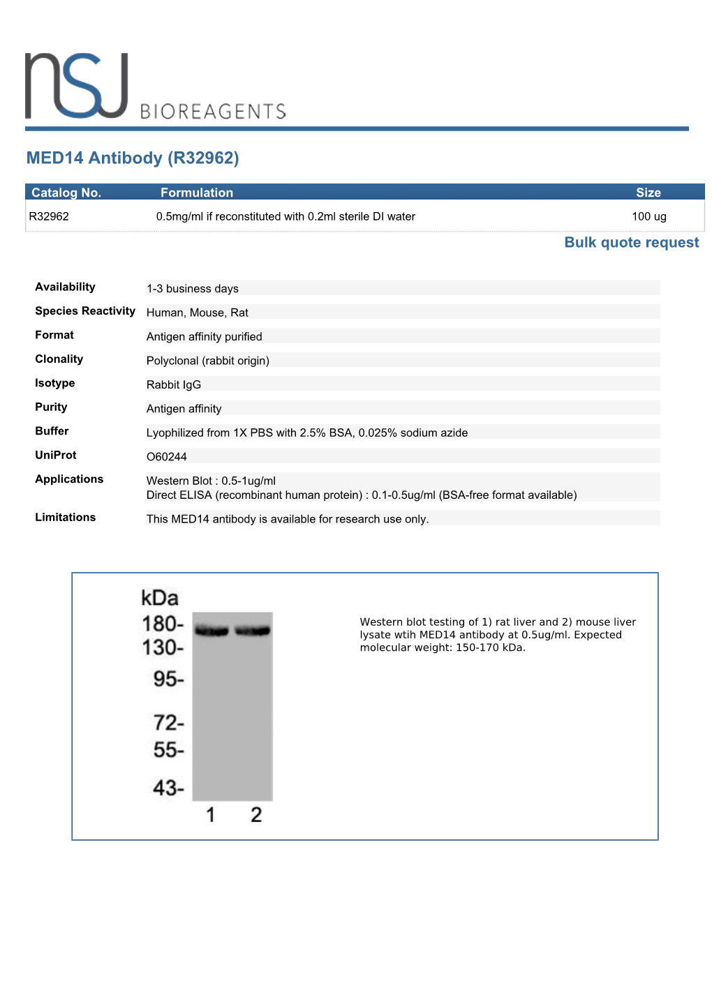 MED14 Antibody (R32962)