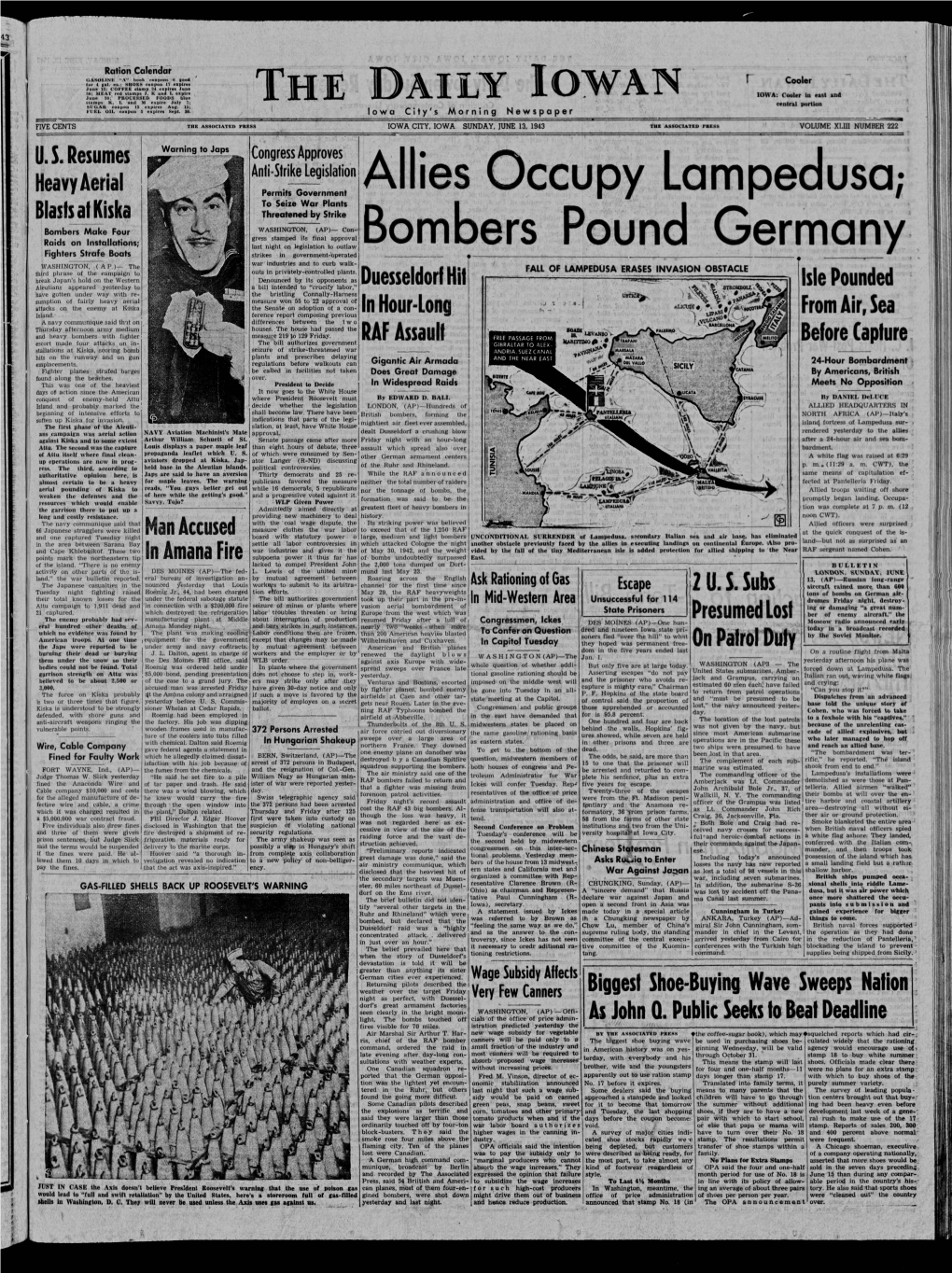 Daily Iowan (Iowa City, Iowa), 1943-06-13