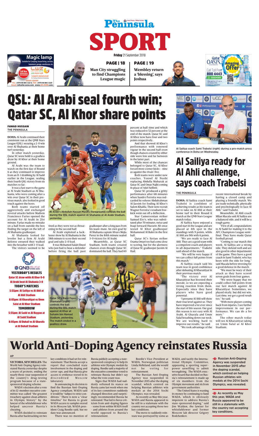 Qatar SC, Al Khor Share Points