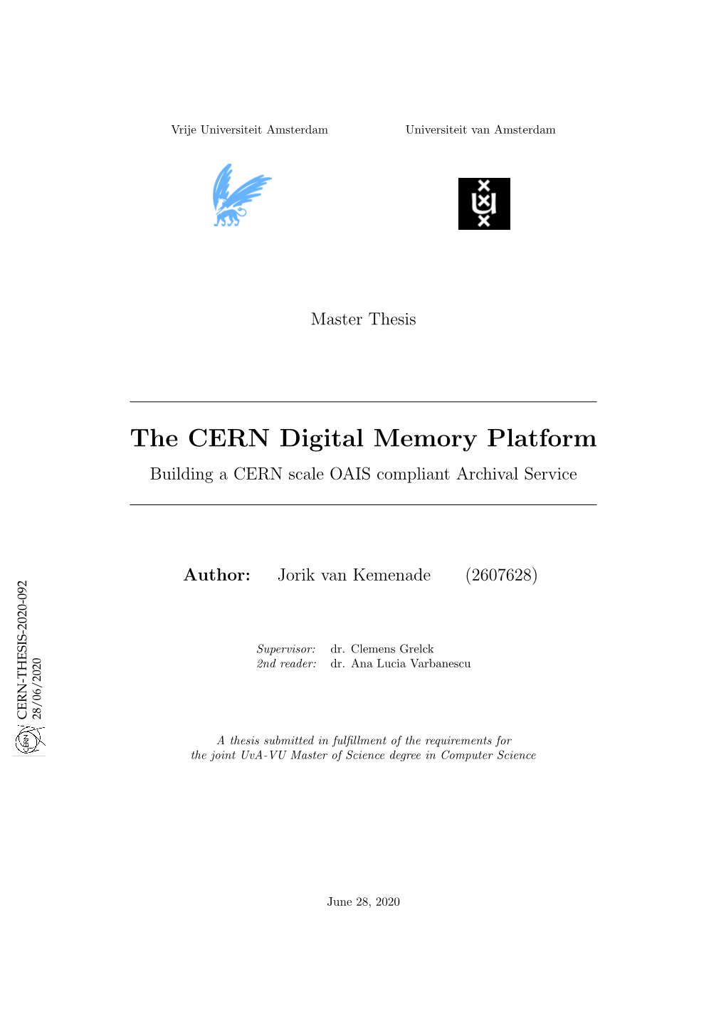 The CERN Digital Memory Platform