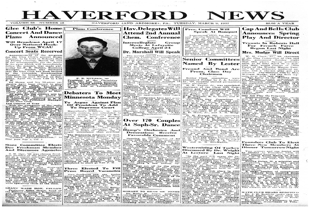 Haverford News.� Volume 28—Number 18� Haverford (And Ardmore )