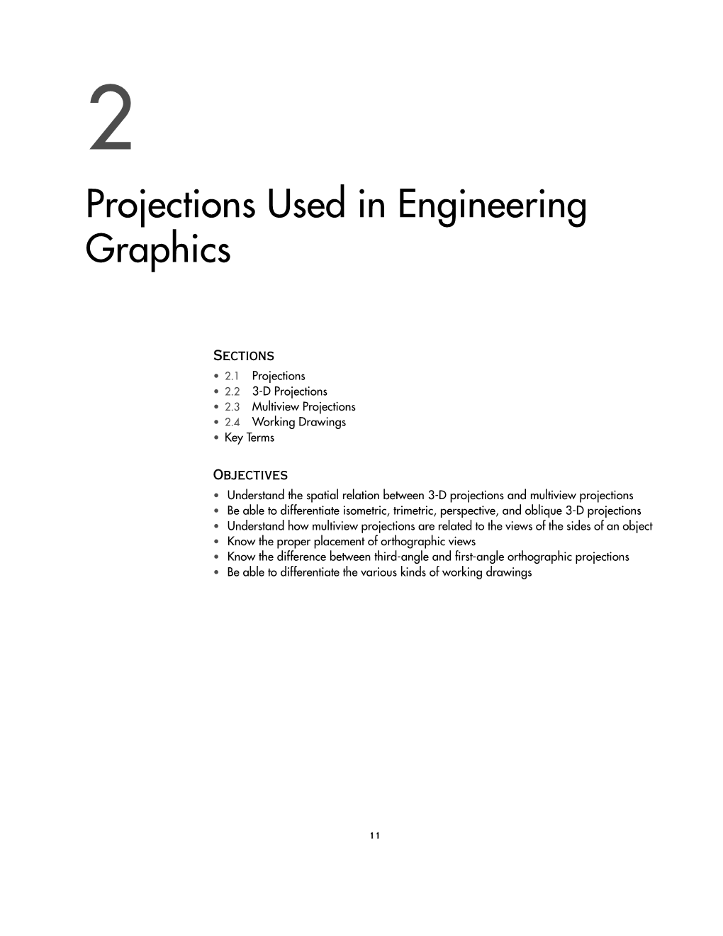 Projections Used in Engineering Graphics