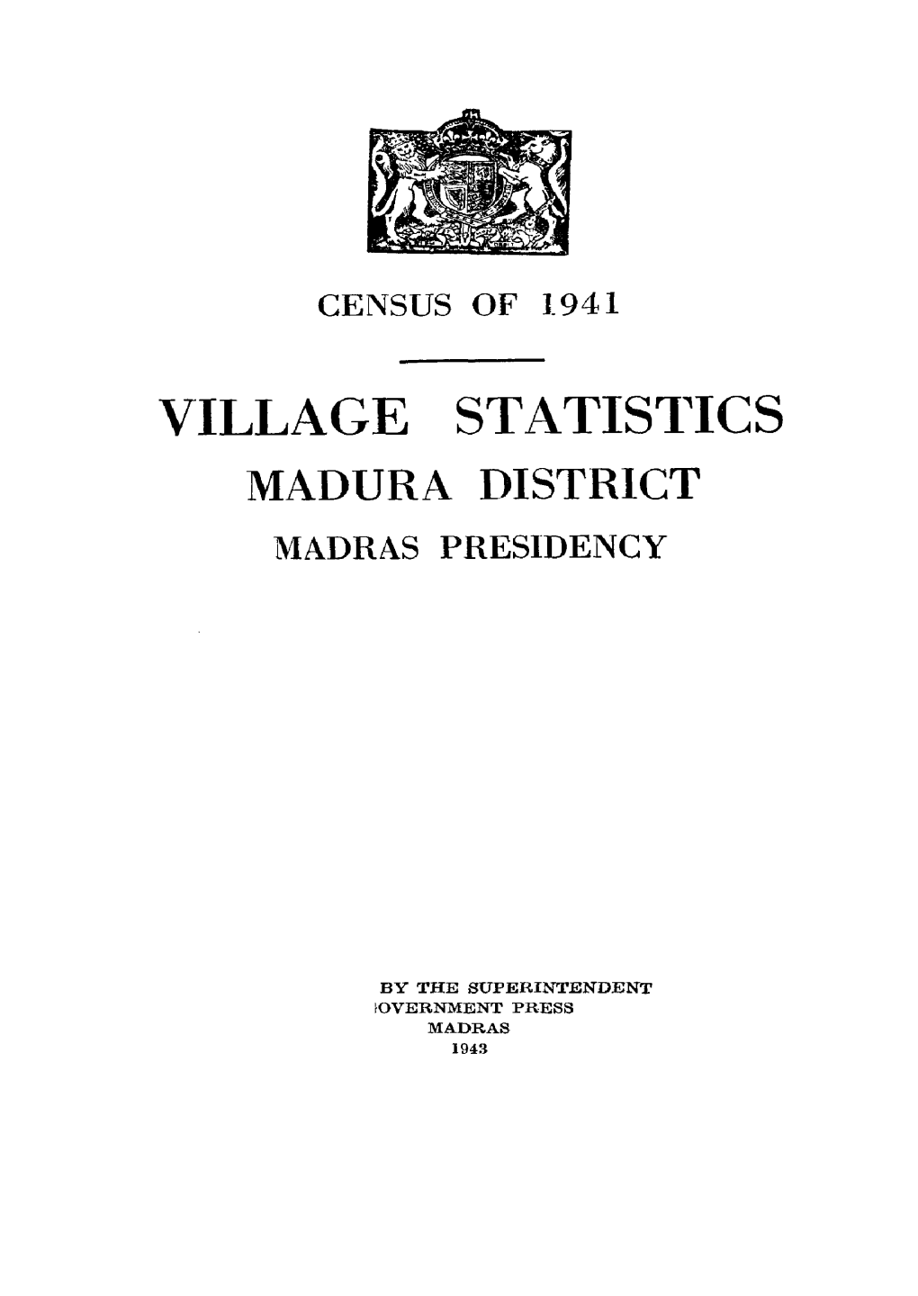 Village Statistics Madura District