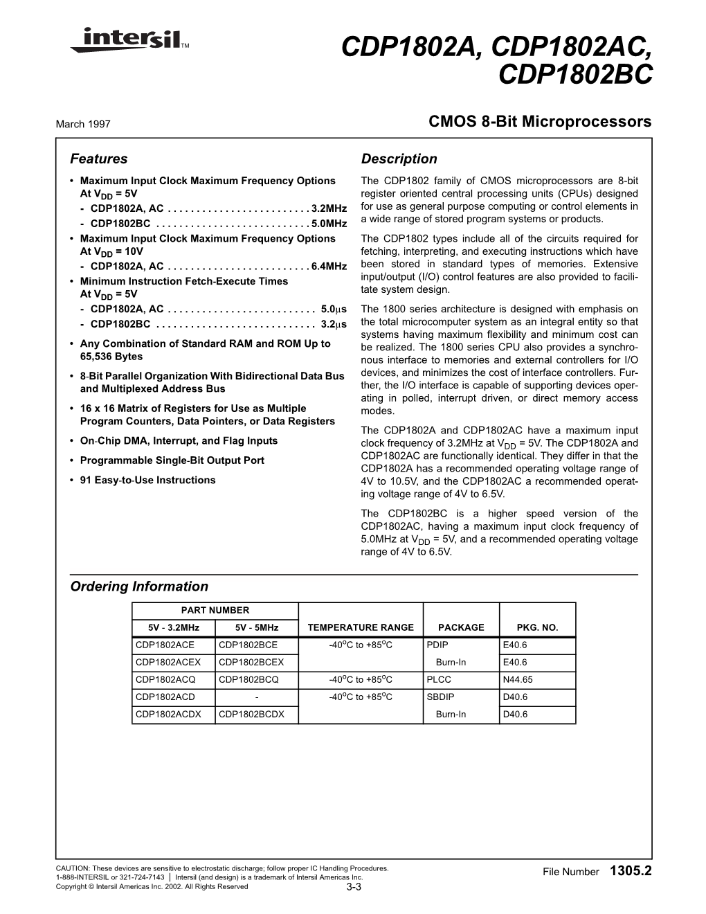 Cdp1802a, Cdp1802ac, Cdp1802bc