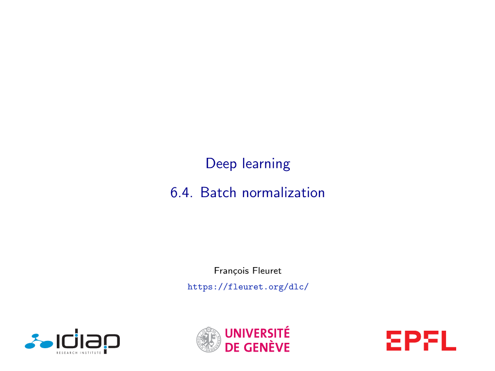 Deep Learning 6.4. Batch Normalization