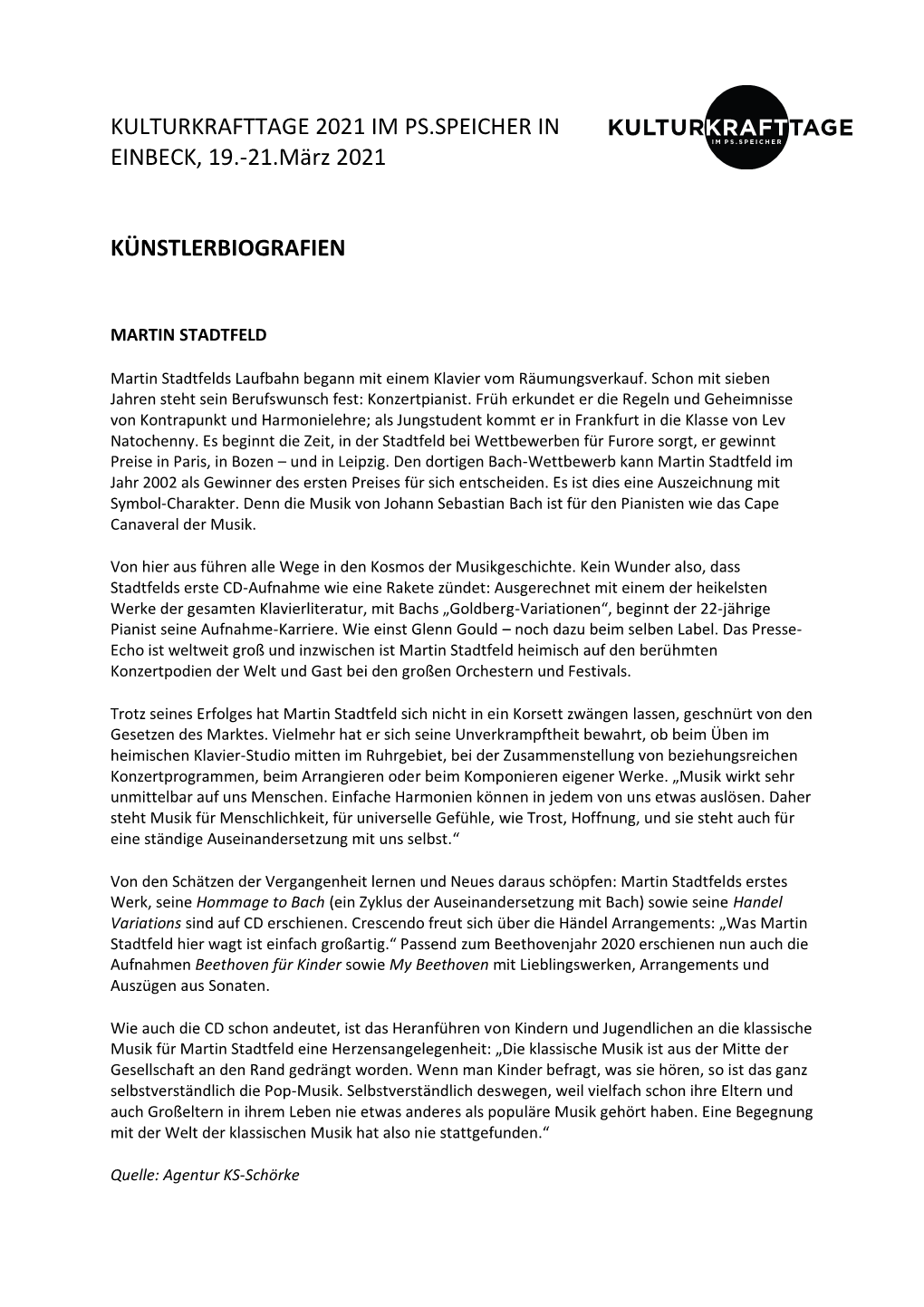 21.März 2021 KÜNSTLERBIOGRAFIEN