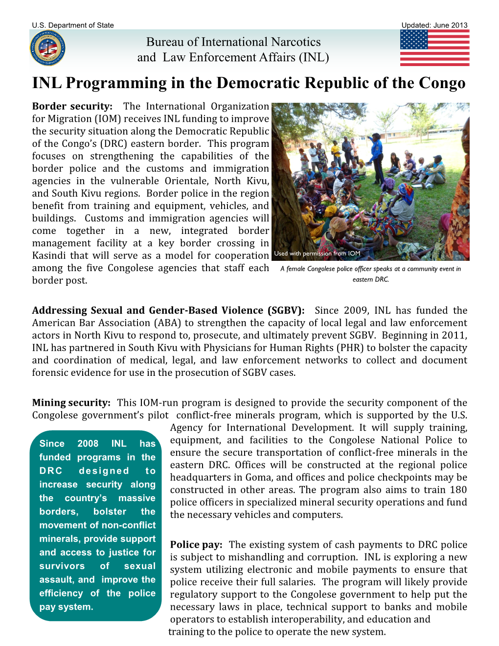 INL Programming in the Democratic Republic of the Congo