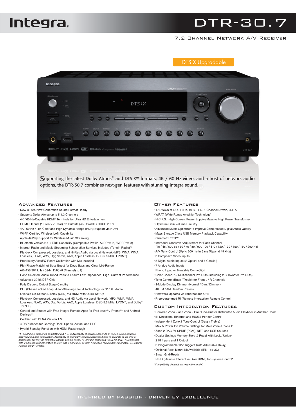 DTR-30.7 7.2-Channel Network A/V Receiver