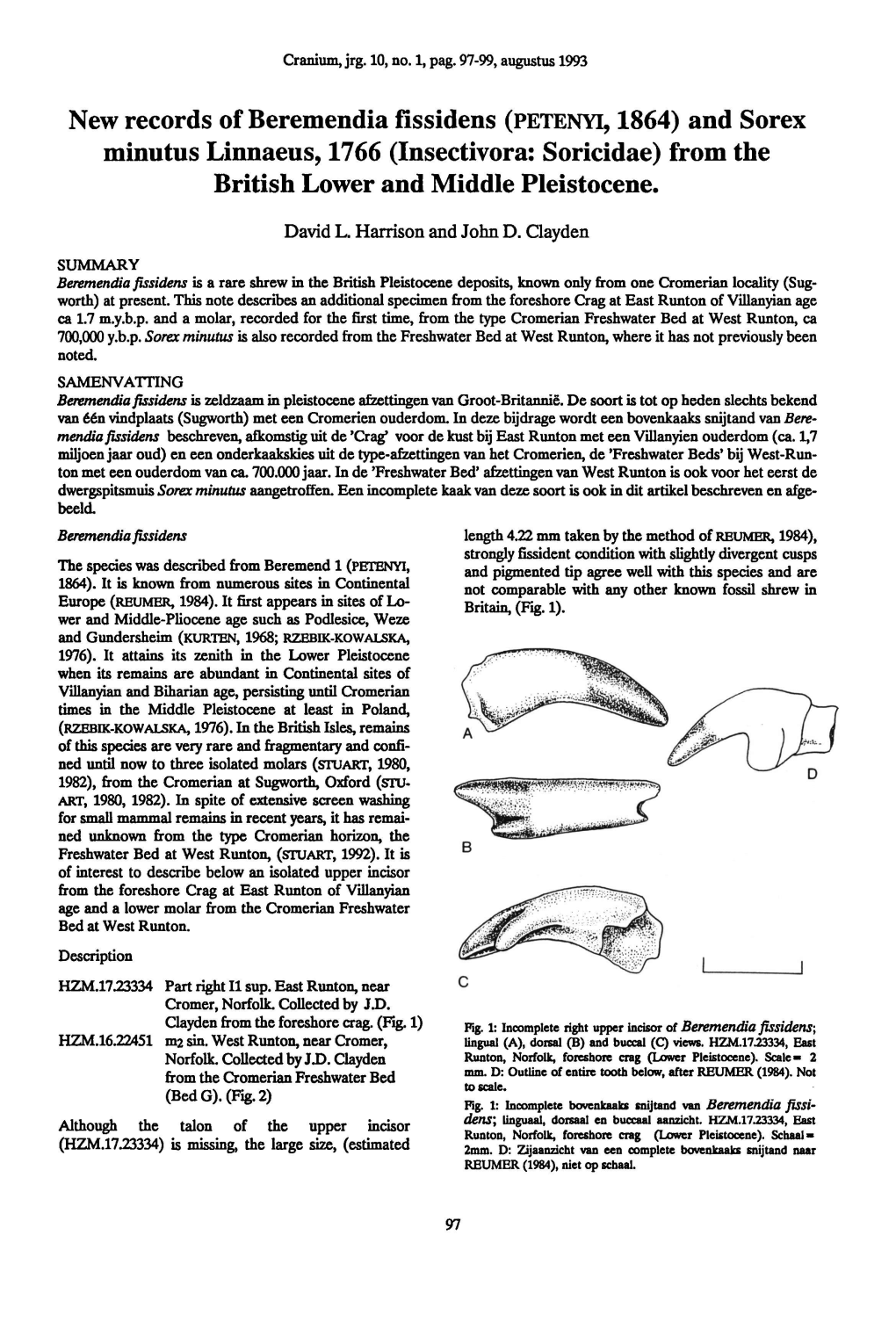 (Petenyi, 1864) and Sorex