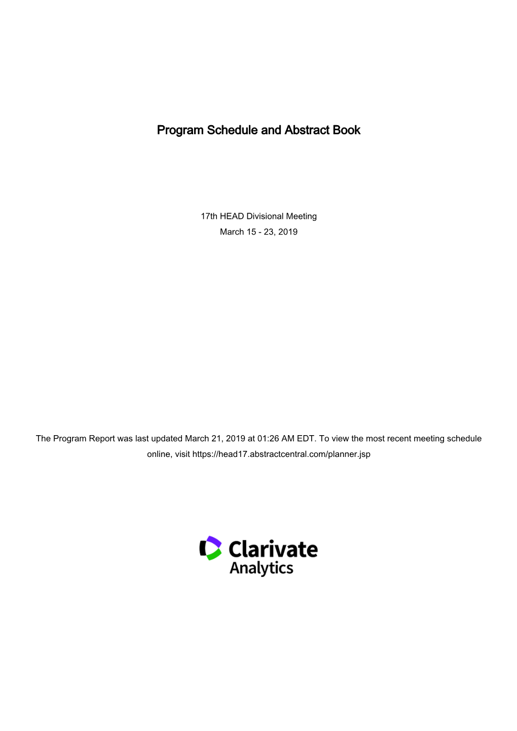 Program Schedule and Abstract Book