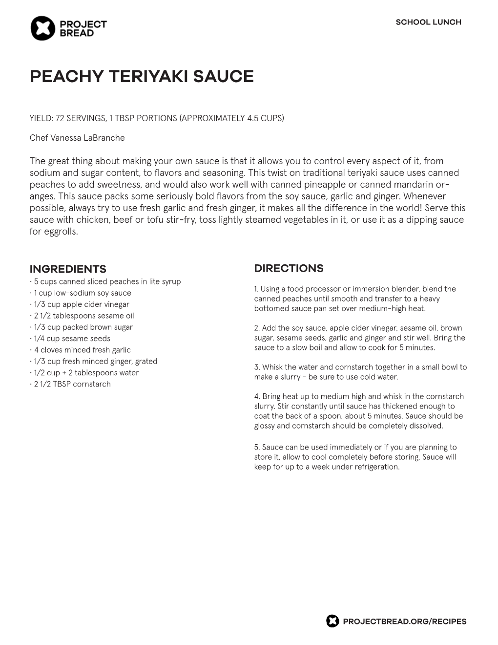 Peachy Teriyaki Sauce