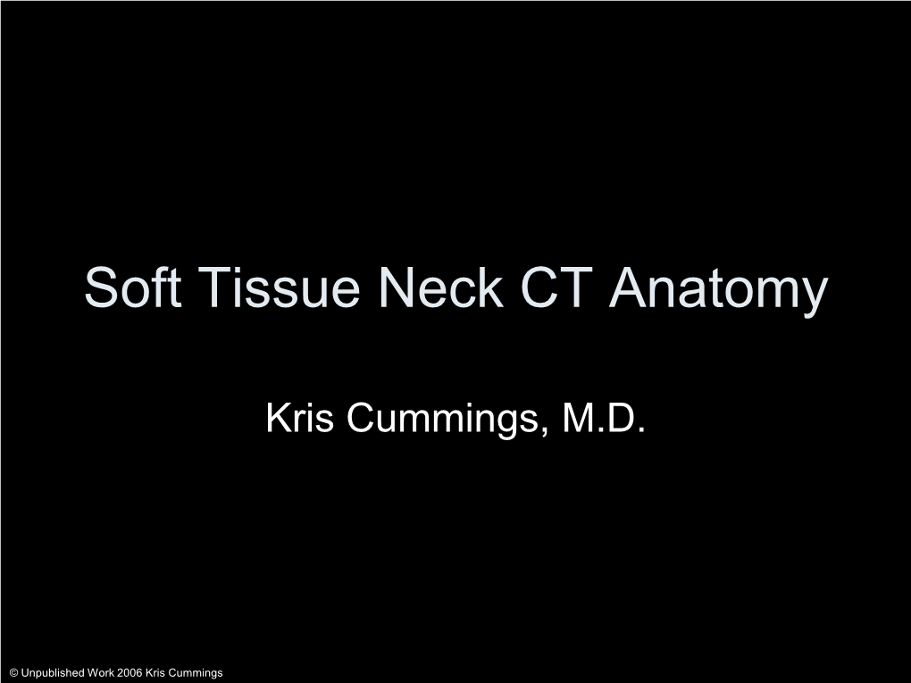 Soft Tissue Neck CT Anatomy