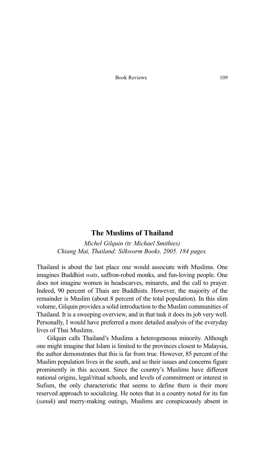 The Muslims of Thailand Michel Gilquin (Tr