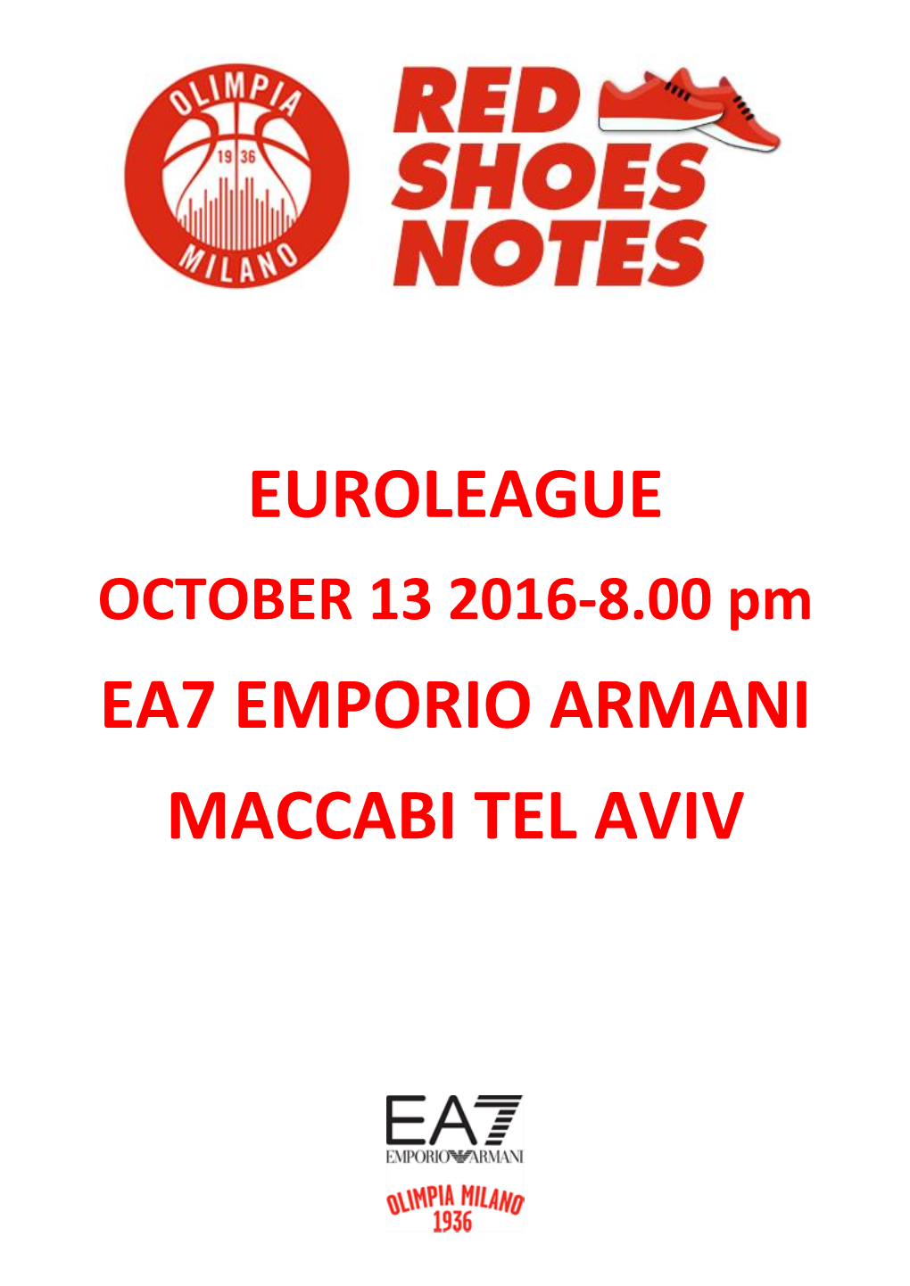 Euroleague Ea7 Emporio Armani Maccabi Tel Aviv
