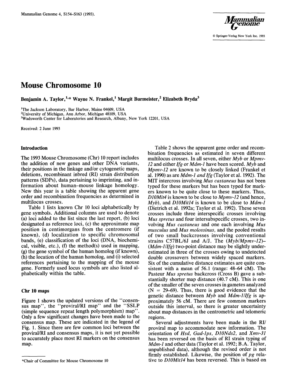 Mouse Chromosome 10