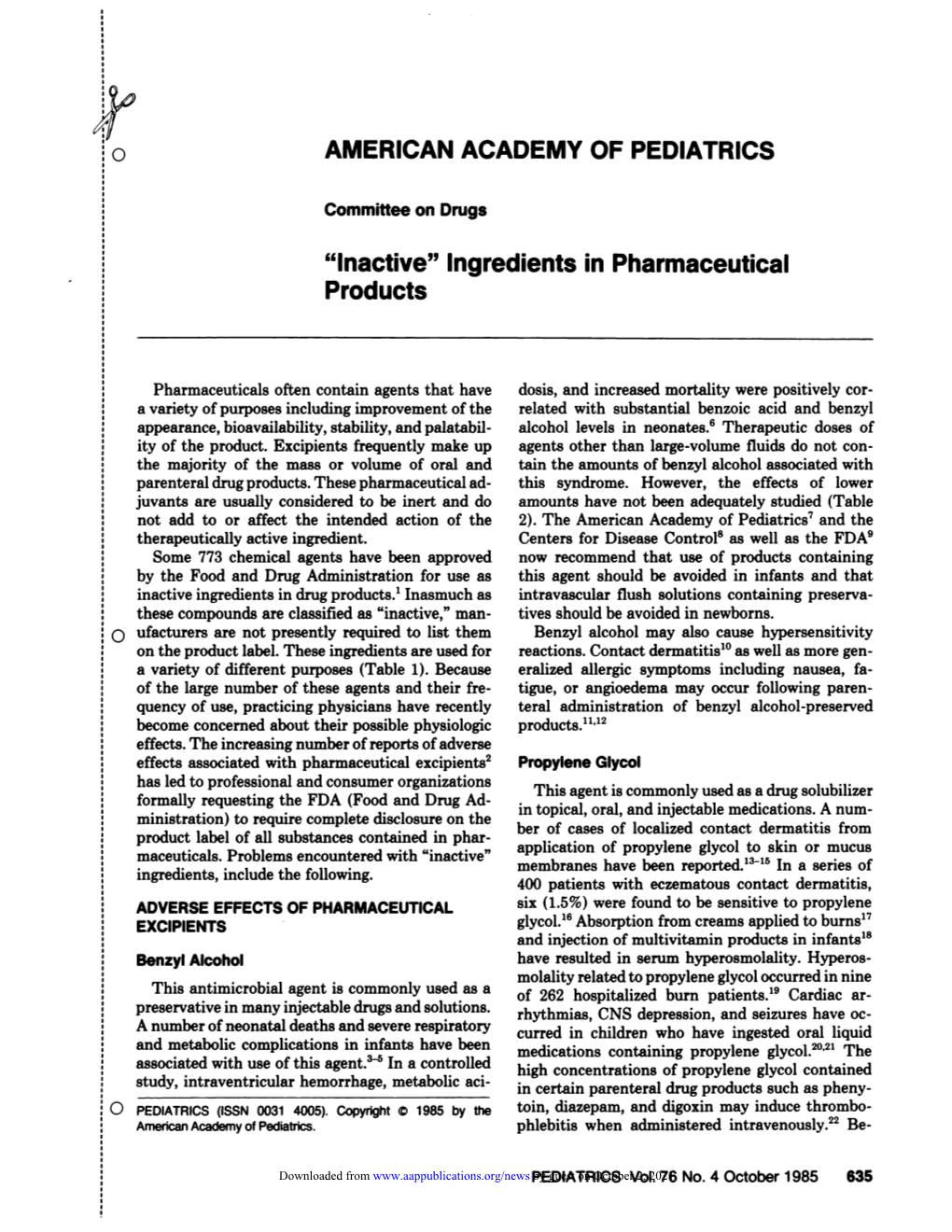 “Inactive” Ingredients in Pharmaceutical Products