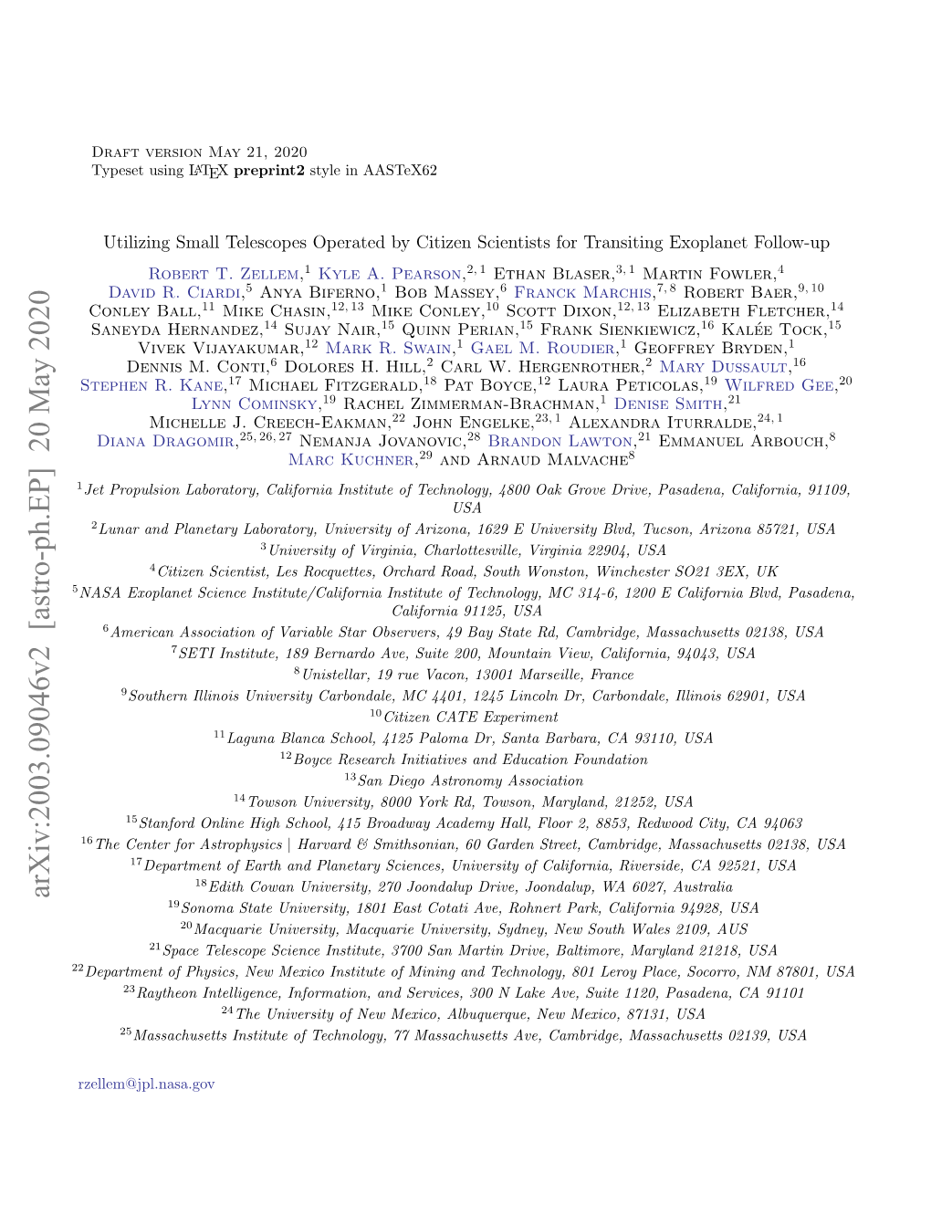 Utilizing Small Telescopes Operated by Citizen Scientists for Transiting Exoplanet Follow-Up Robert T