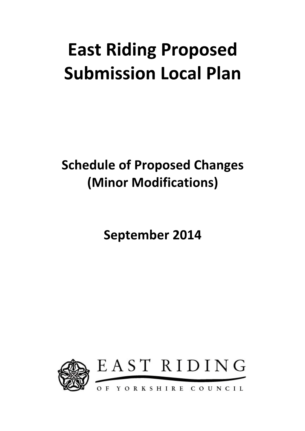East Riding Proposed Submission Local Plan