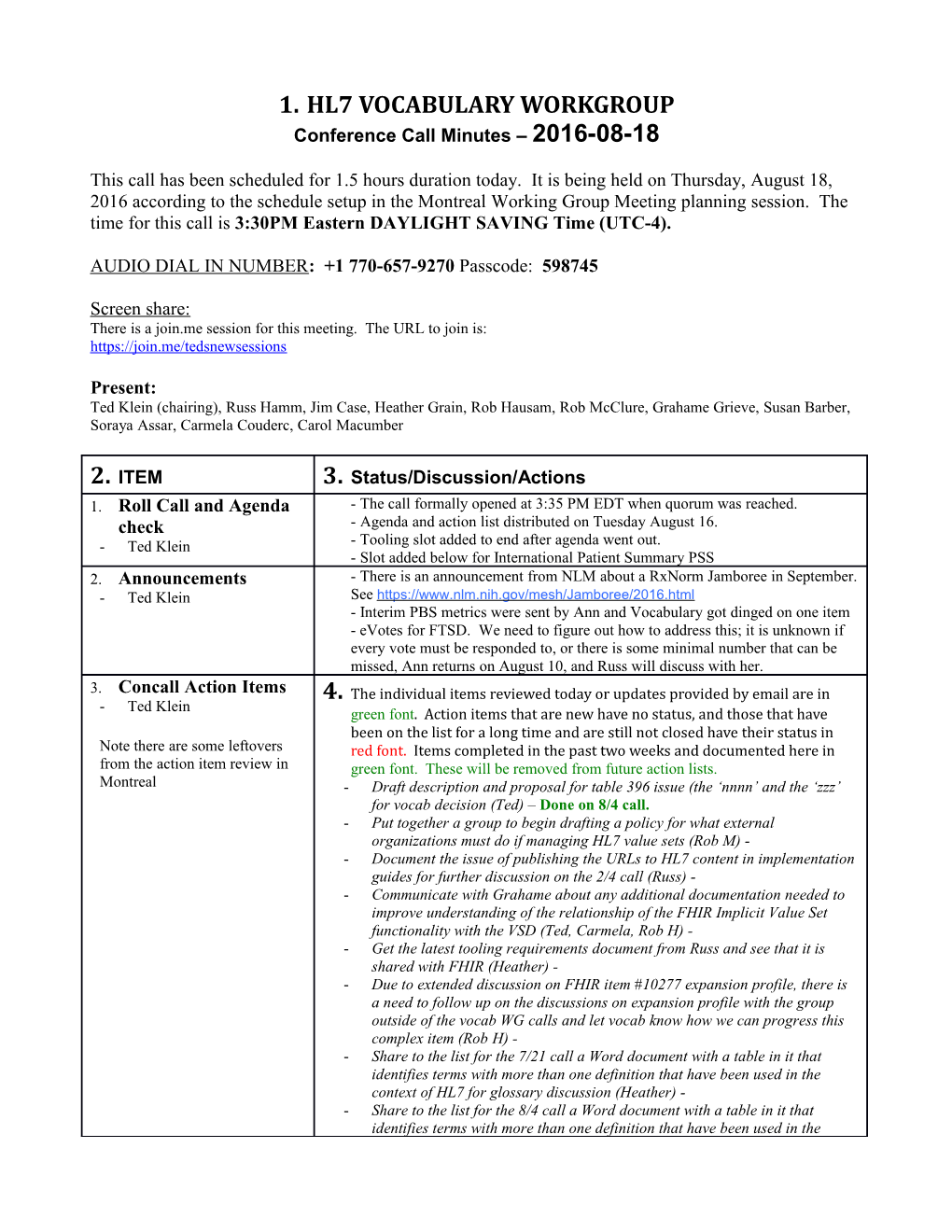 Hl7 Vocabulary Technical Committee