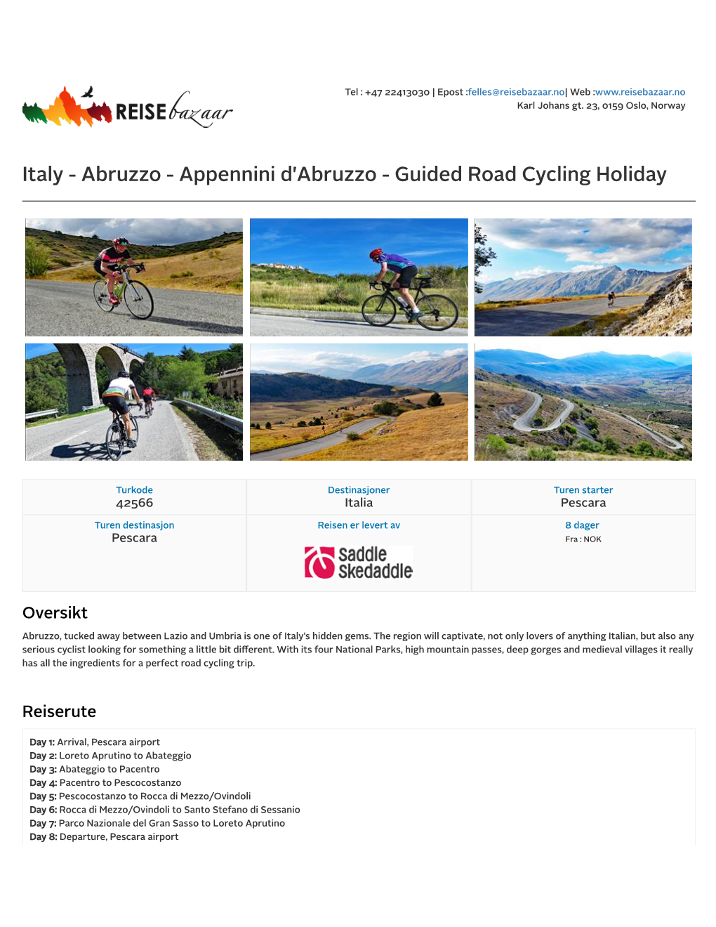 Abruzzo - Appennini D'abruzzo - Guided Road Cycling Holiday