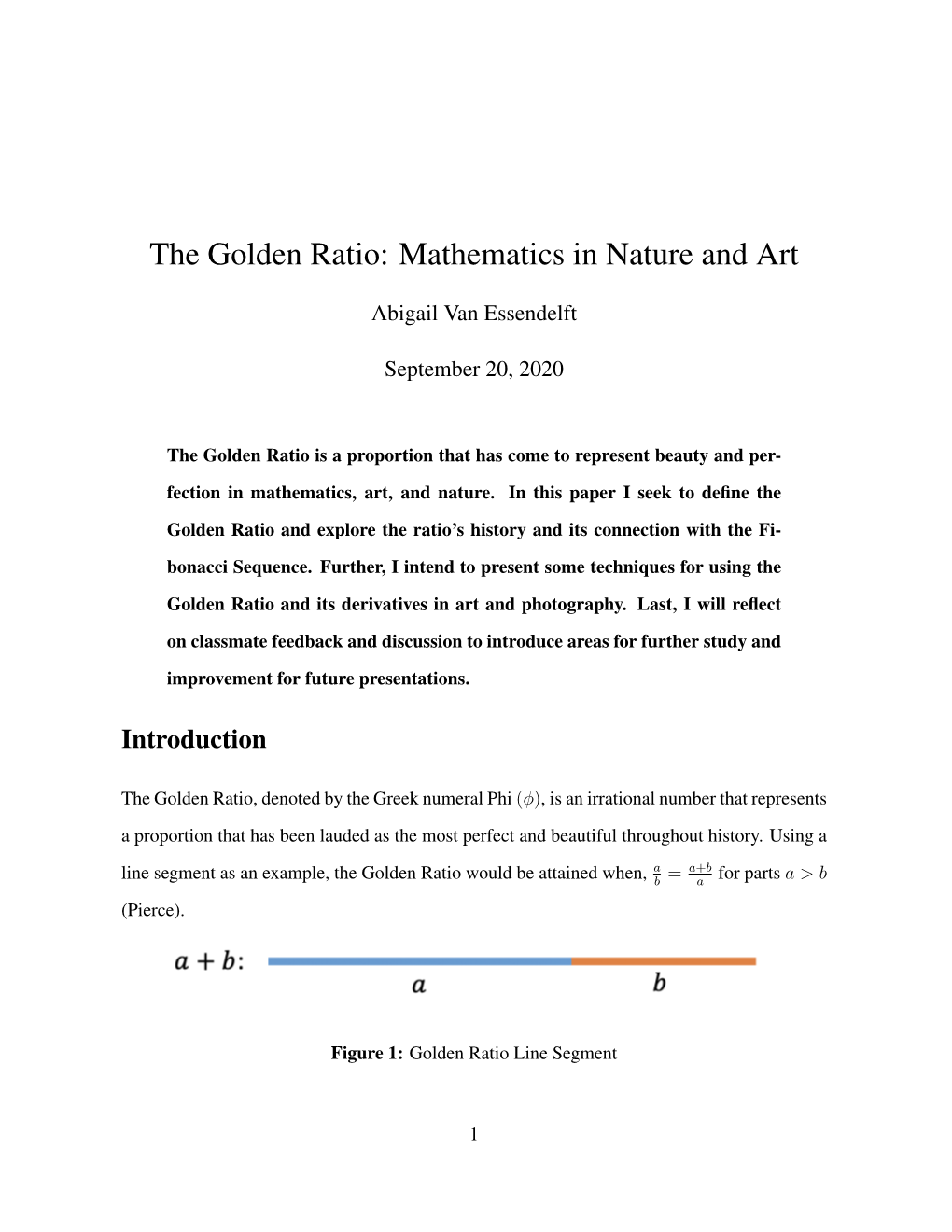 The Golden Ratio: Mathematics in Nature and Art