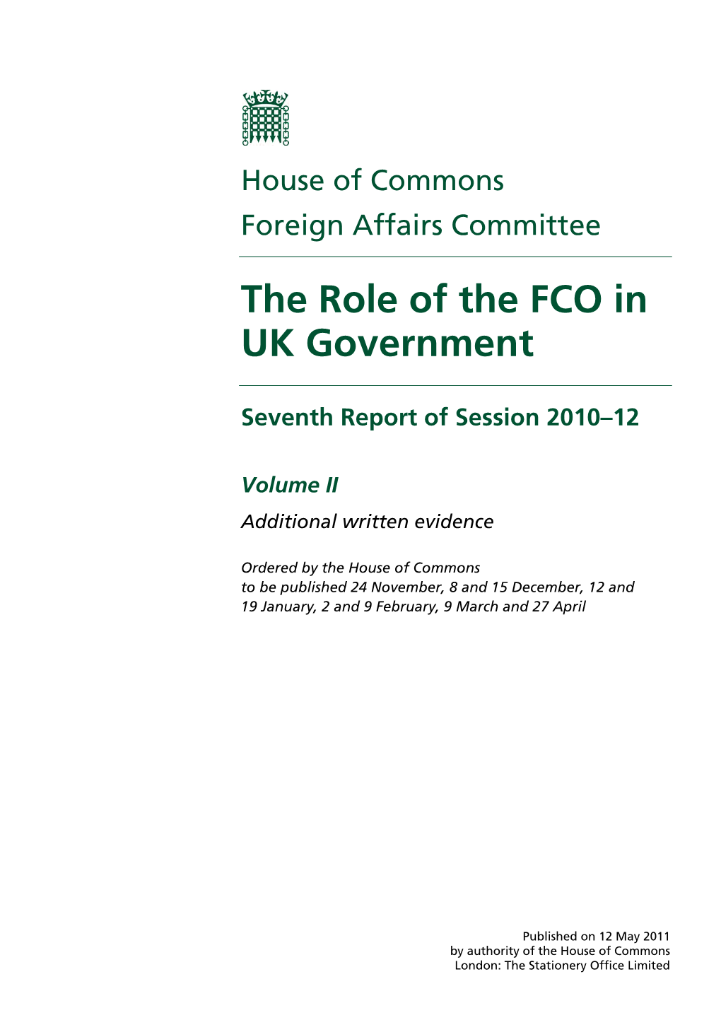 The Role of the FCO in UK Government