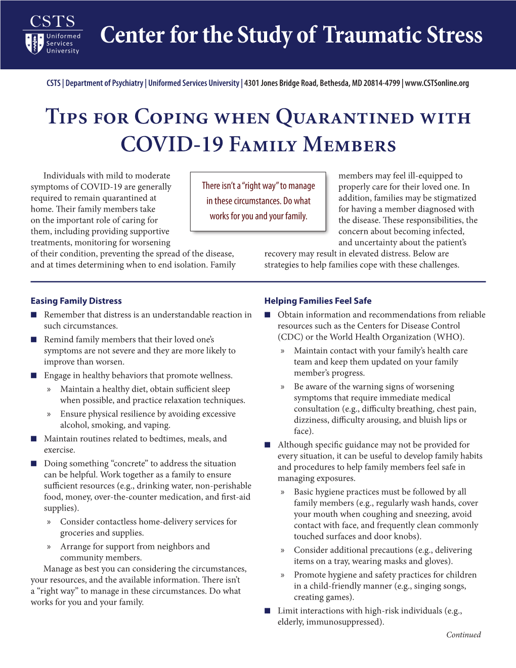 Tips for Coping When Quarantined with COVID-19 Family Members