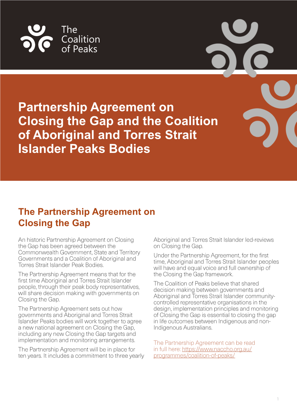 Partnership Agreement on Closing the Gap and the Coalition of Aboriginal and Torres Strait Islander Peaks Bodies