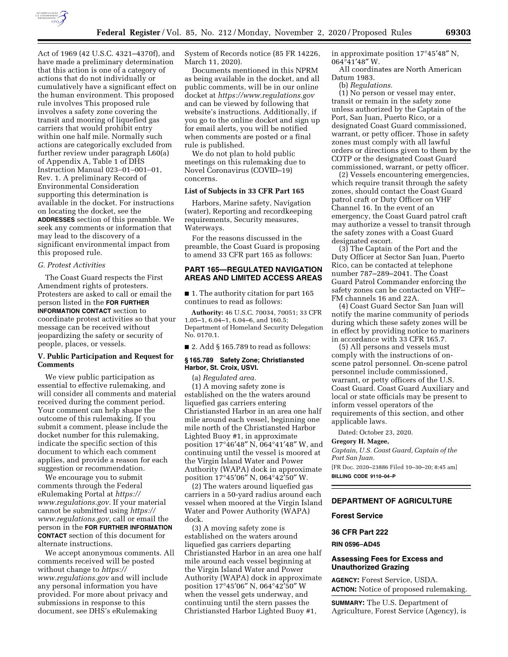 Federal Register/Vol. 85, No. 212/Monday, November 2, 2020