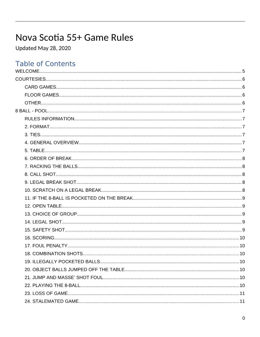 Game Rules Updated May 28, 2020