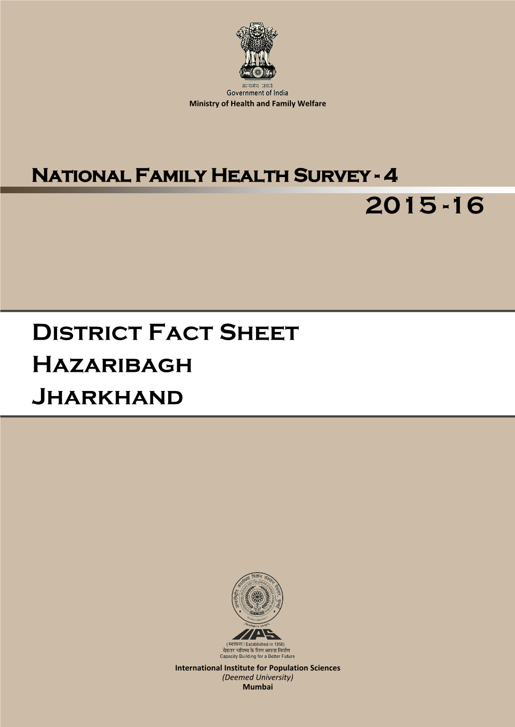 District Fact Sheet Hazaribagh Jharkhand