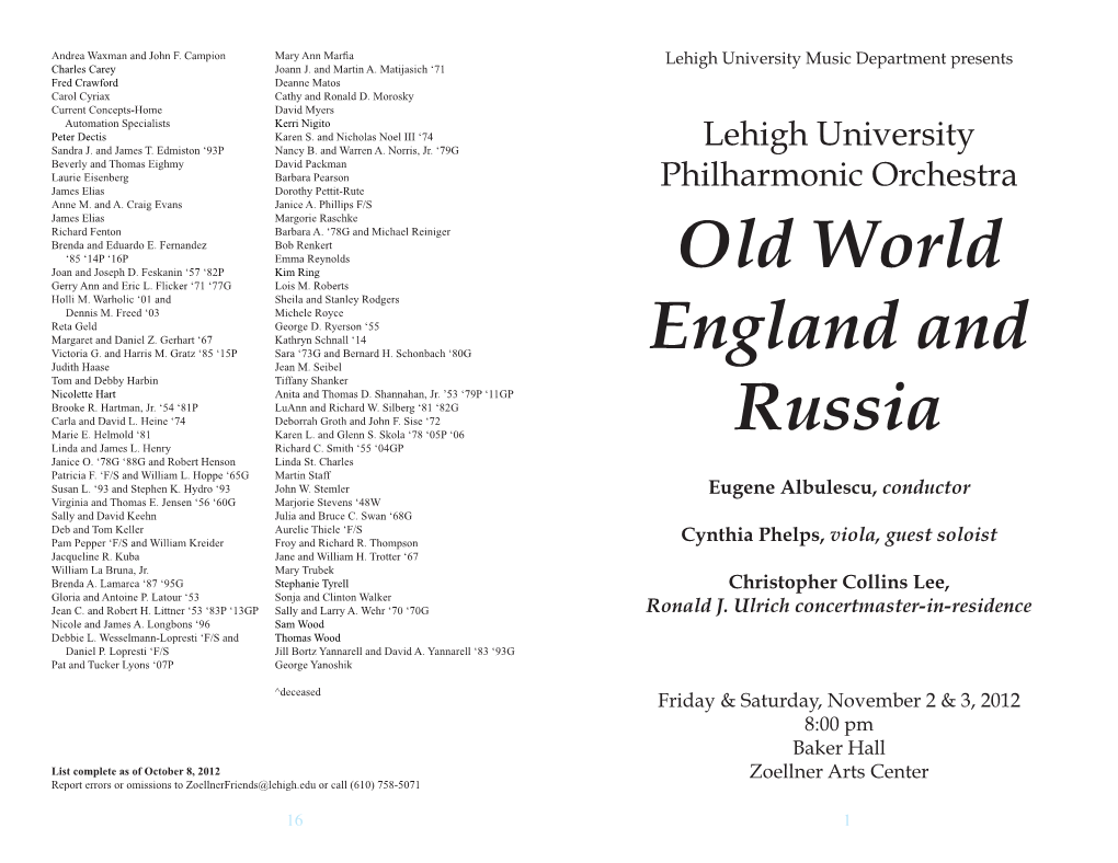 Old World England and Russia
