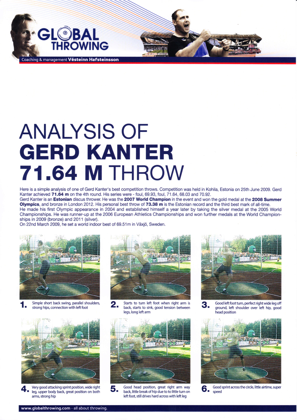 71.64 M THROW Here Is a Simple Analysis of One of Gerd Kanter's Best Competitiofl Thows