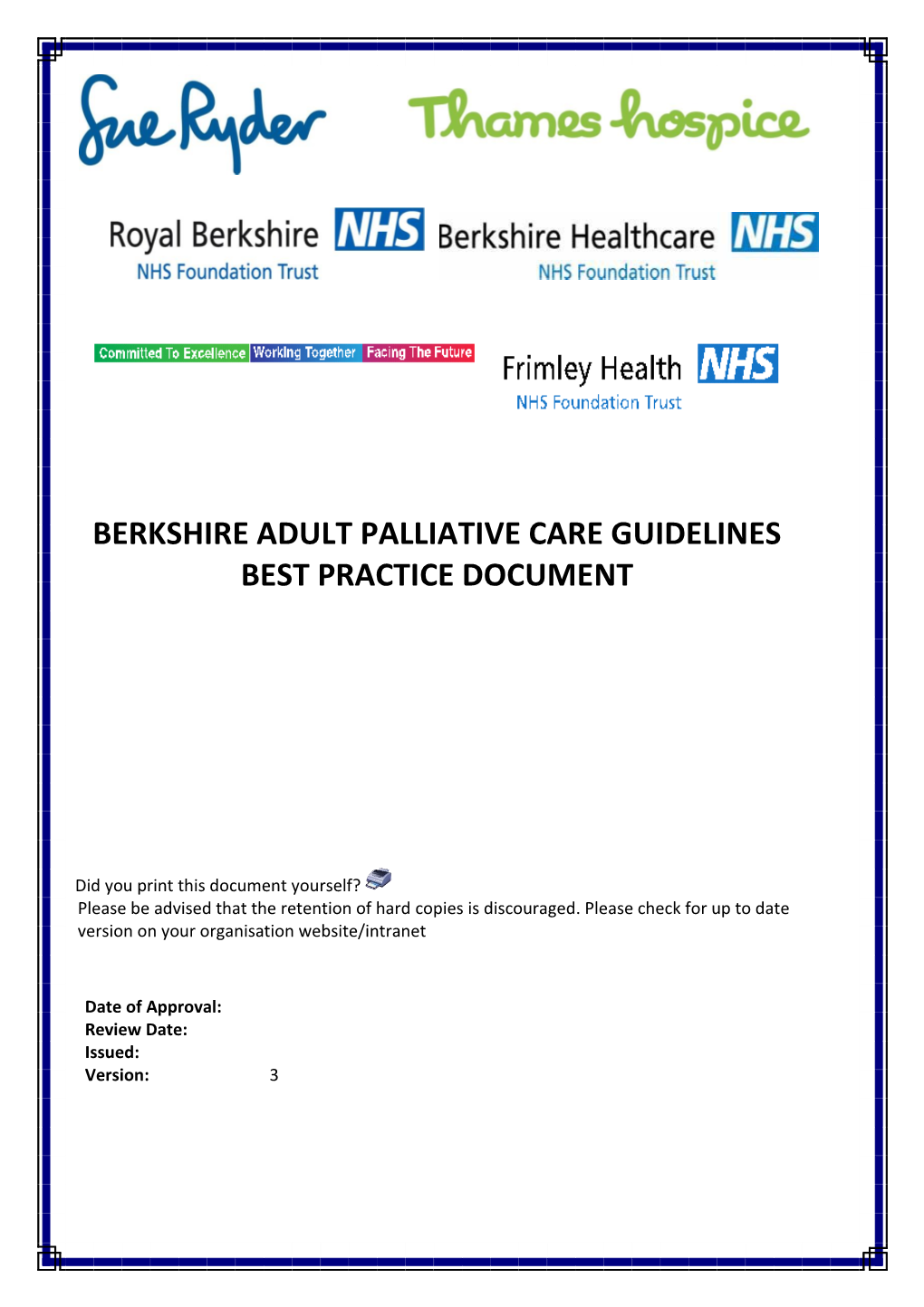 Adult Palliative Care Best Practice Guidelines