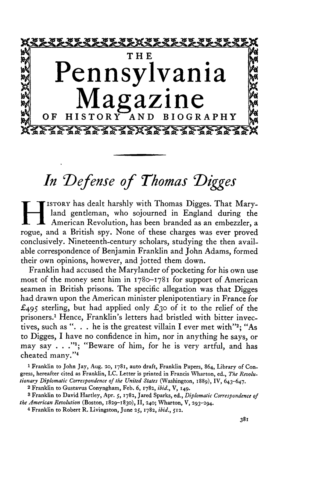 In Defense of Thomas Digges