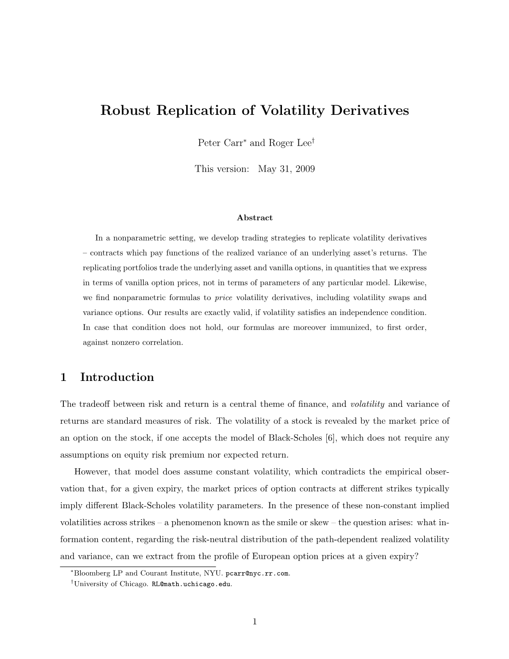 Robust Replication of Volatility Derivatives