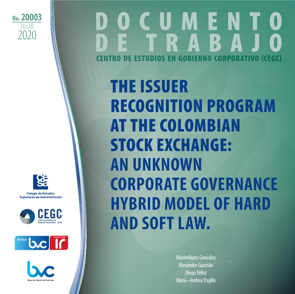 The Issuer Recognition Program at the Colombian Stock Exchange