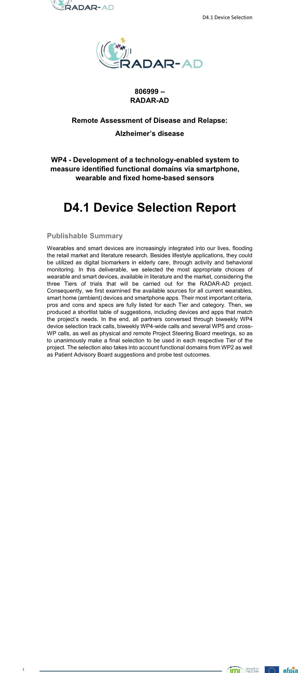 D4.1 Device Selection Report