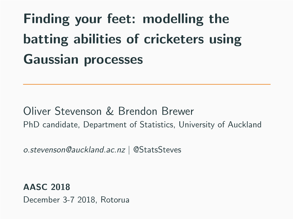 Finding Your Feet: Modelling the Batting Abilities of Cricketers Using Gaussian Processes