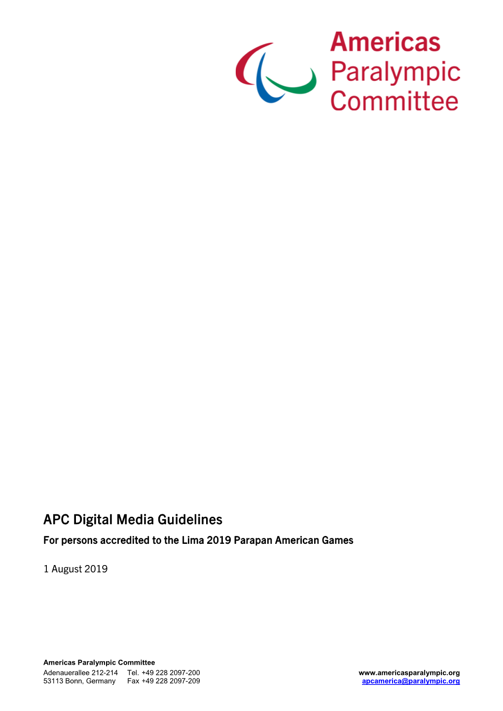 Lima 2019 Social and Digital Media Guidelines