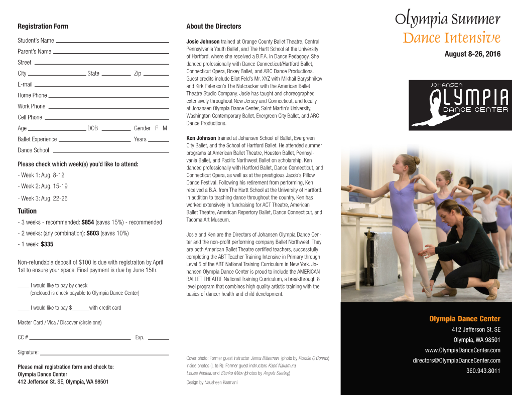 Olympia Summer Dance Intensive