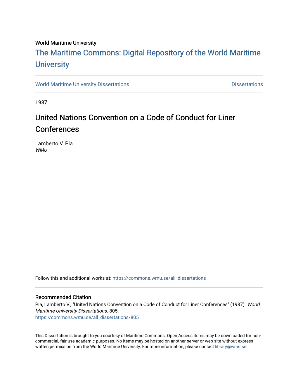 United Nations Convention on a Code of Conduct for Liner Conferences