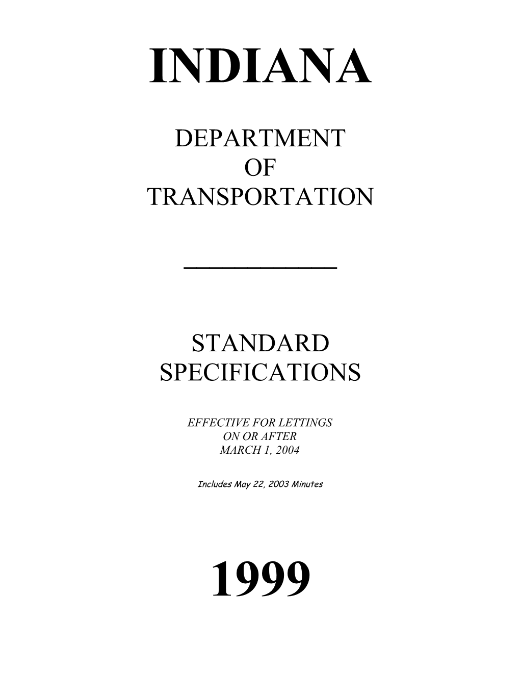 Standard Specifications Book