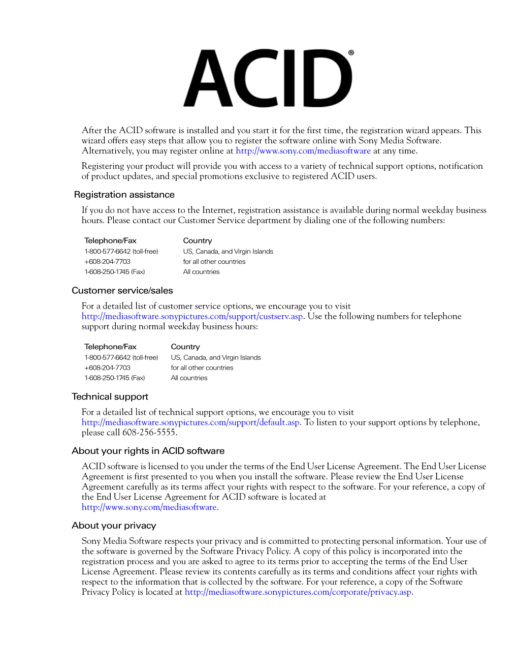 ACID User Manual