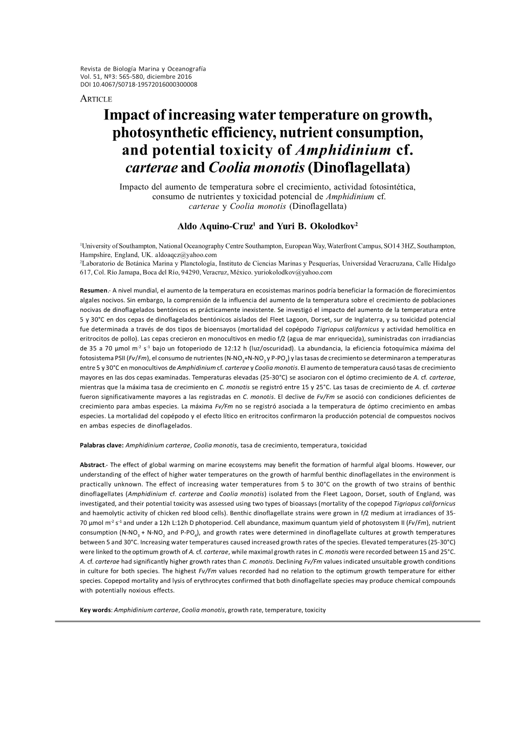 Impact of Increasing Water Temperature on Growth, Photosynthetic Efficiency, Nutrient Consumption, and Potential Toxicity of Amphidinium Cf