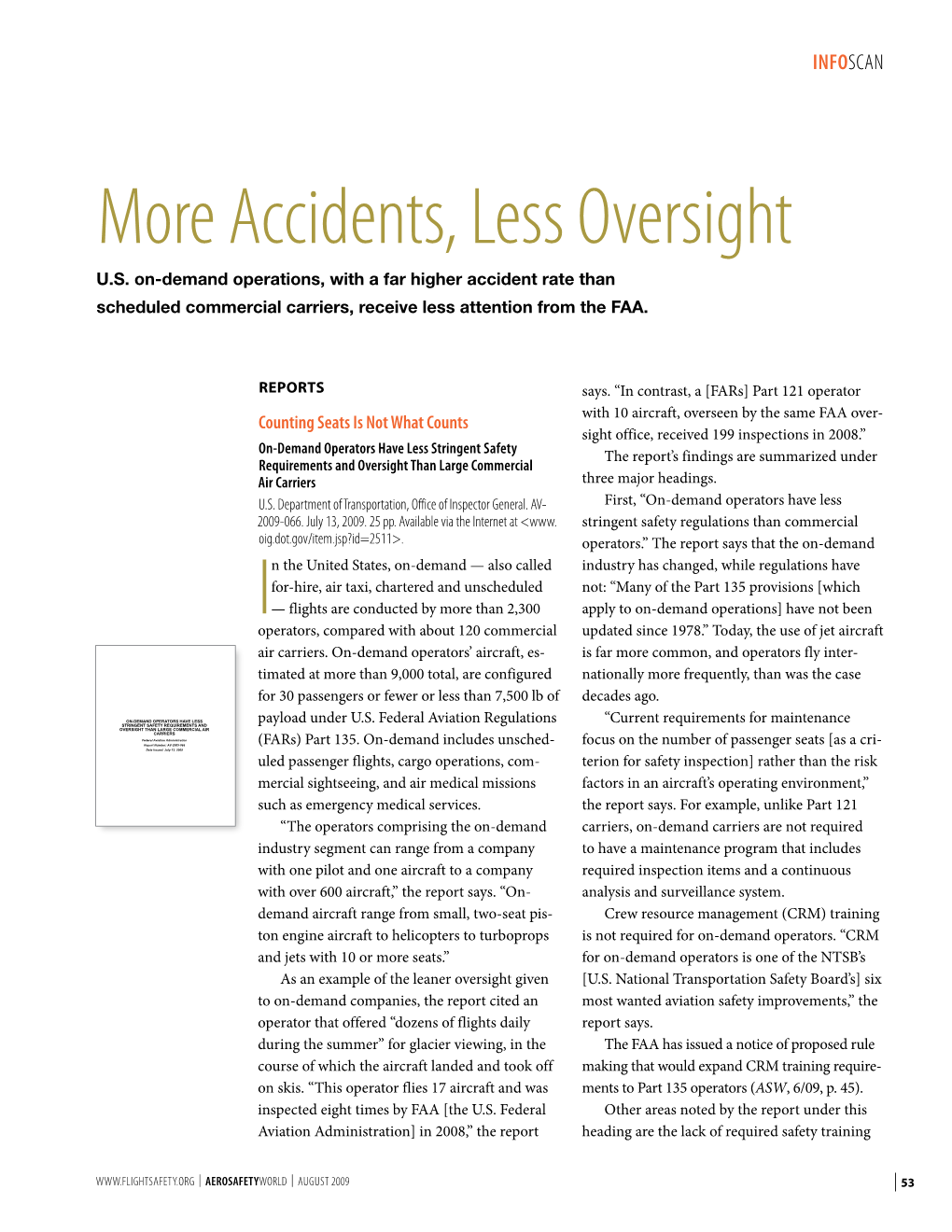 Accidents, Less Oversight U.S